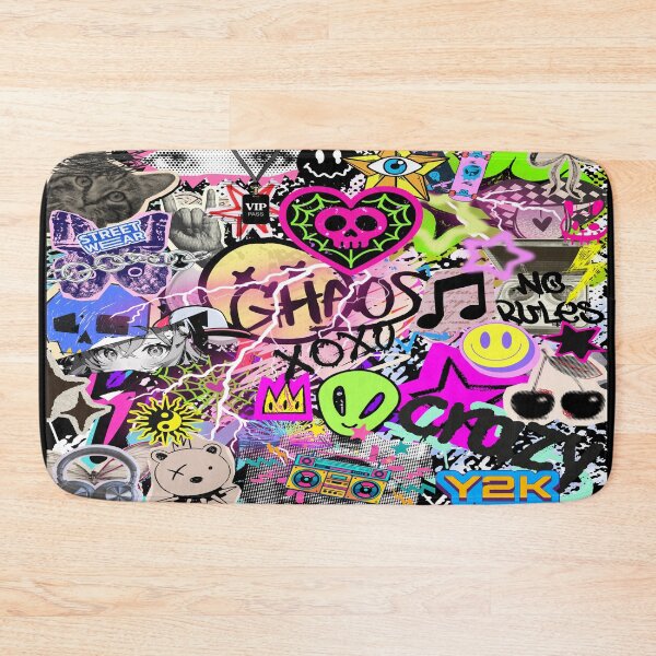 Item preview, Y2K Chaos Stickerbomb Retro Vaporwave Aesthetic Collage designed and sold by Side By Side Studio.