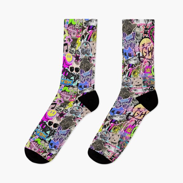 Item preview, Retro Vaporwave Y2K Stickerbomb Collage designed and sold by Side By Side Studio.