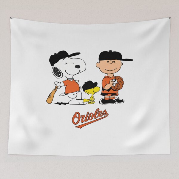 Item preview, Snoopy Woodstock Charlie Brown Baseball Orioles designed and sold by InkforgeAtelier.