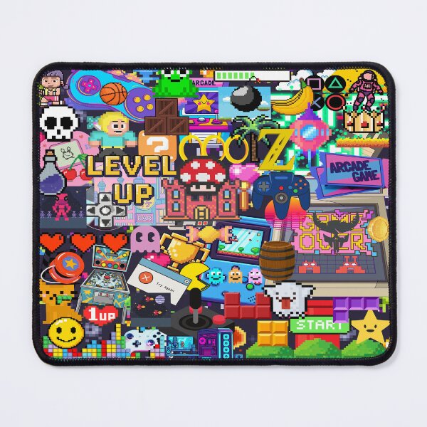 Item preview, Retro Arcade Pixel Art Stickerbomb designed and sold by Side By Side Studio.