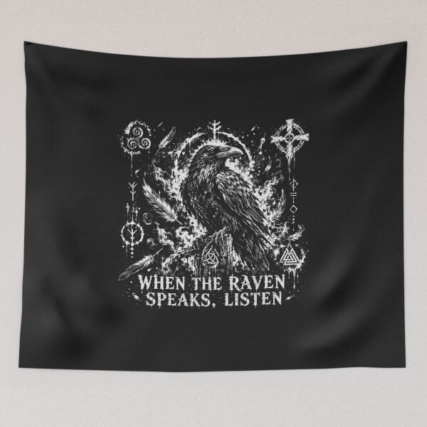 Item preview, When The Raven Speaks Listen Gothic Mystic Viking Raven designed and sold by abig-eiyana.