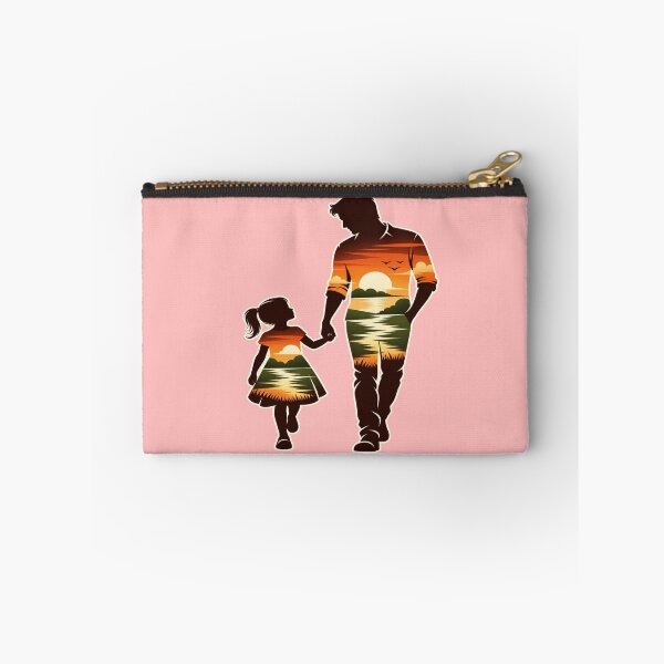 Item preview, Father Daughter Sunset Silhouette - Holding Hands Walking Together Nature Landscape Design designed and sold by Akseries.