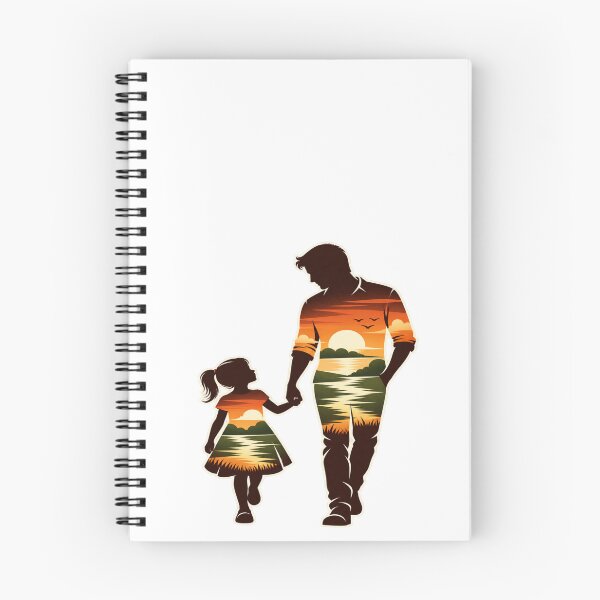 Item preview, Father Daughter Sunset Silhouette - Holding Hands Walking Together Nature Landscape Design designed and sold by Akseries.