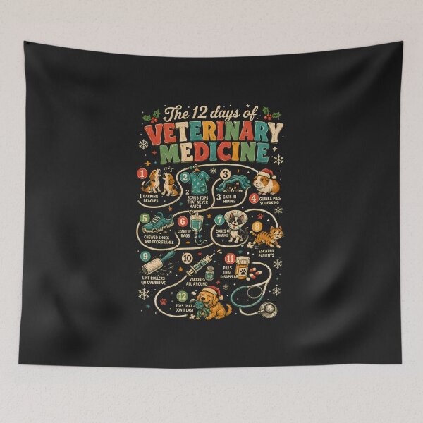 Item preview, 12 Days of Veterinary Medicine Funny Vet Tech Christmas designed and sold by abig-eiyana.