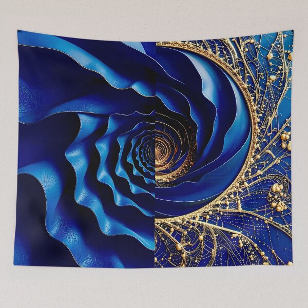 Item preview, Intricate Duality of Royal Navy Velvet and Gold Filigree designed and sold by Vicky Brago-Mitchell®.
