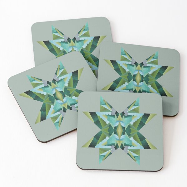 Item preview, Emerald Kaleidoscope Star - Abstract Design  designed and sold by JayMakesTiktok.