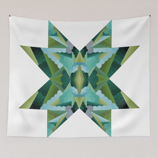 Item preview, Emerald Kaleidoscope Star - Abstract Design  designed and sold by JayMakesTiktok.