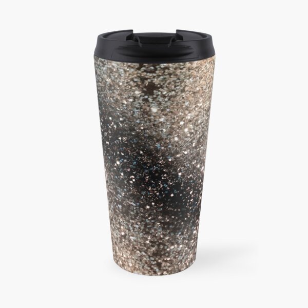 Sparkling GOLD BLACK Lady Glitter #3 #decor #art Travel Mug