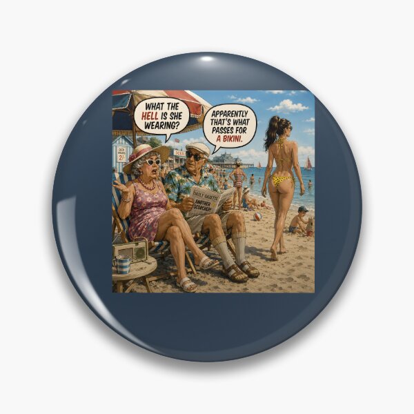 Item preview, Yellow Polka Dot Bikini Funny British Seaside Humour designed and sold by Hornace88studio.