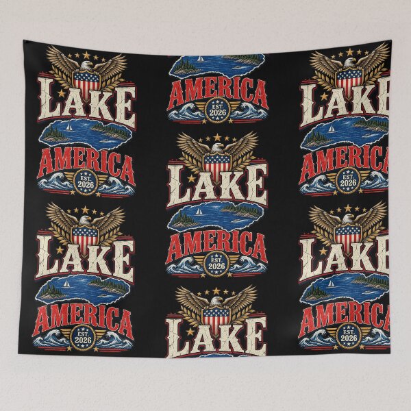 Item preview, Lake America Est 2026 Patriotic Eagle Flag Lake Life Vintage designed and sold by lionSutuShop.