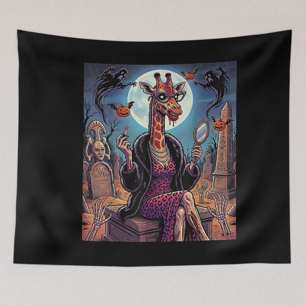 Item preview, Glamorous Zombie Giraffe Haunted Graveyard Halloween designed and sold by VioletNance.
