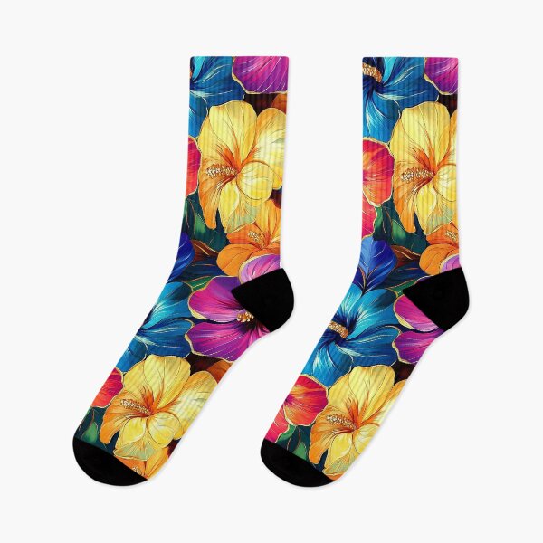 Aperçu de l'œuvre Île hawaïenne tropicale, fleurs aux couleurs vibrantes, art numérique créée et vendue par DEC02.