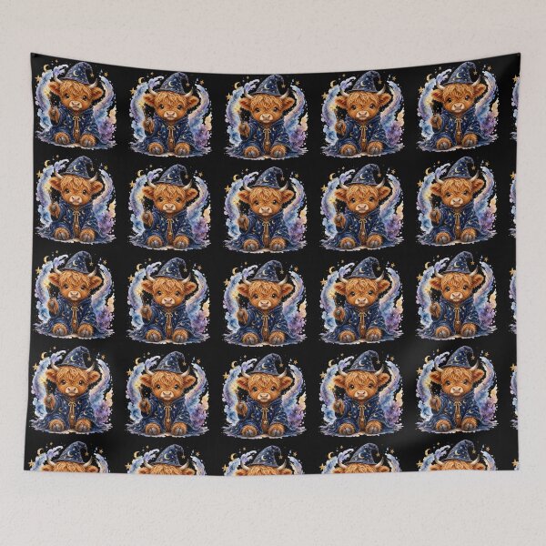 Item preview, Wizard Highland Cow Magical Halloween Spooky designed and sold by Timeless Bond Designs.