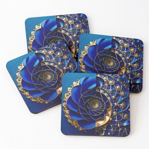 Item preview, Intricate Duality of Royal Navy Velvet and Gold Filigree designed and sold by Vicky Brago-Mitchell®.