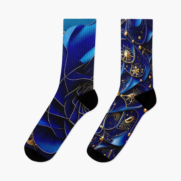 Item preview, Intricate Duality of Royal Navy Velvet and Gold Filigree designed and sold by Vicky Brago-Mitchell®.