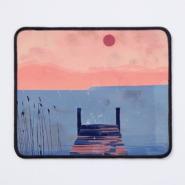 Item preview,  Boat Dock At Sunset Fantasy With Lake Reflections designed and sold by DEC02.