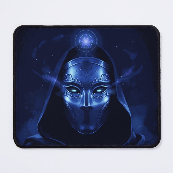 Item preview, Mysterious Blue Cosmic Mask Celestial Fantasy Portrait designed and sold by EverettMarloUS.