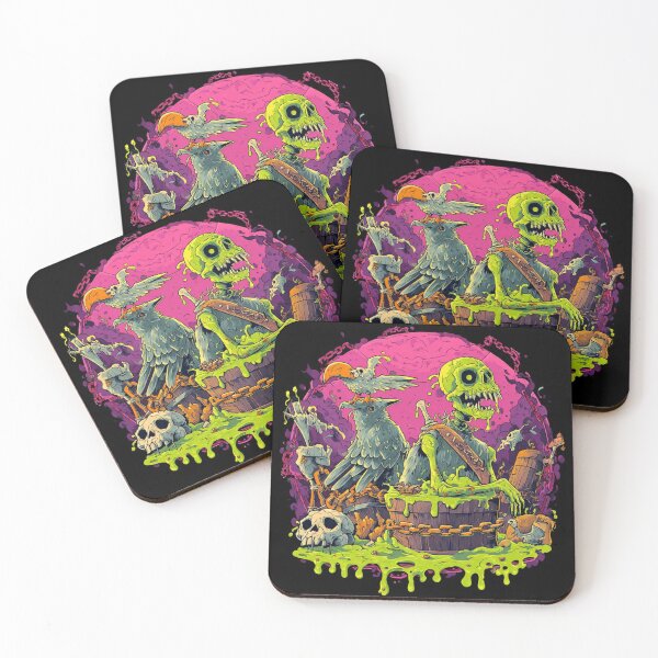 Item preview, TOCOCLAWS Toxic Slime Skeleton - Neon Horror & Dark Fantasy Art designed and sold by TOCOCLAWS.