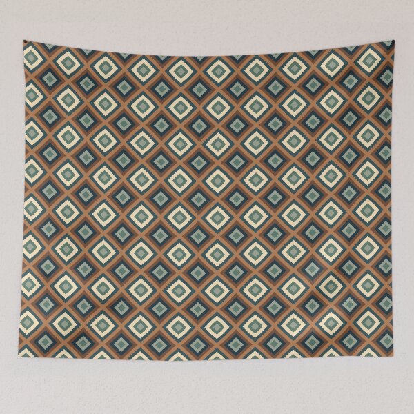 Item preview, Blue and beige squares designed and sold by Ana Gorozpe.