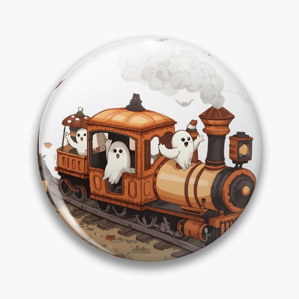 Item preview, Cute Ghost Pumpkin Train | Spooky Autumn Express Illustration designed and sold by ColorClouds.
