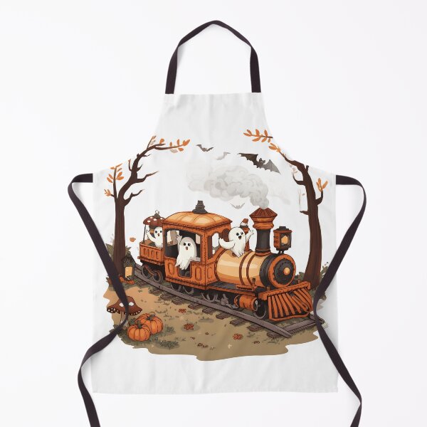 Item preview, Cute Ghost Pumpkin Train | Spooky Autumn Express Illustration designed and sold by ColorClouds.