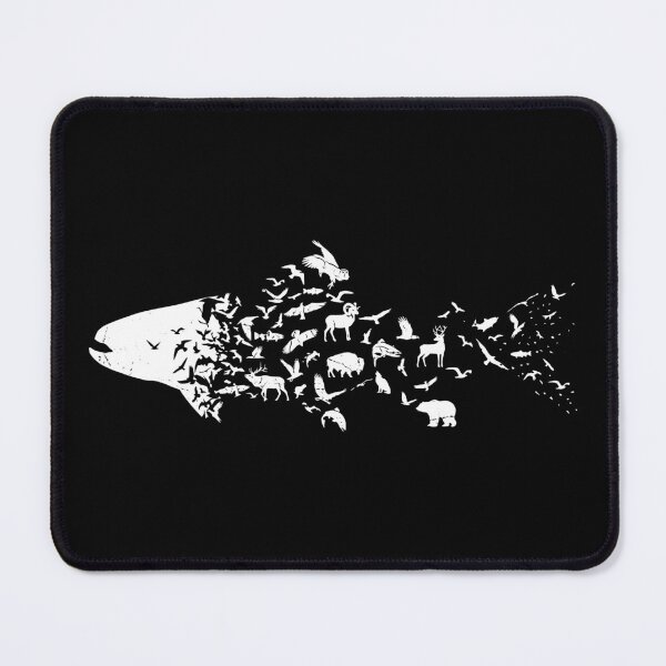 Item preview, Wilderness Fish Silhouette - Wildlife Nature Collage designed and sold by Shopeon Designs.