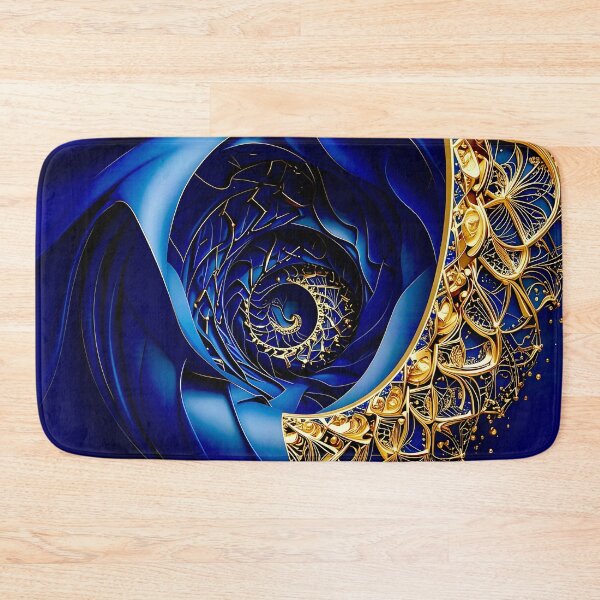 Item preview, Intricate Duality of Royal Navy Velvet and Gold Filigree designed and sold by Vicky Brago-Mitchell®.