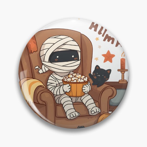 Item preview, Cute Mummy Spooky Movie Night | Cozy Halloween Popcorn Illustration designed and sold by ColorClouds.
