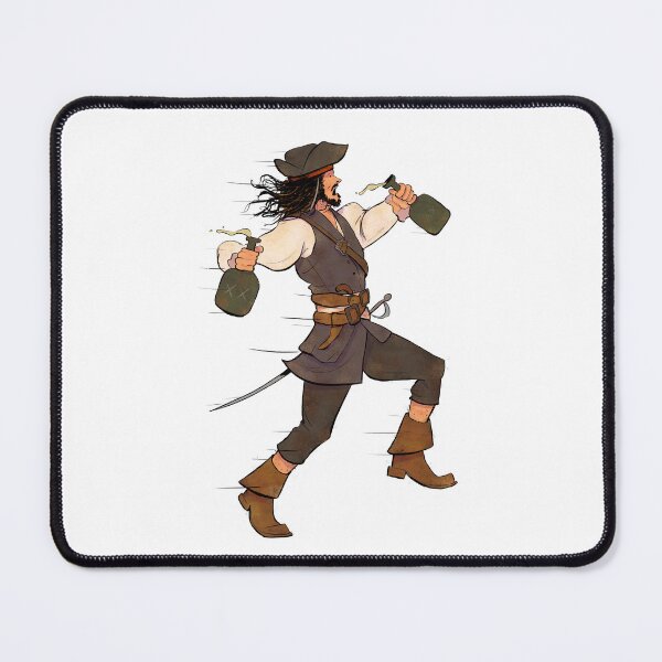 Item preview, Jack Sparrow Running – Pirates of the Caribbean Cartoon designed and sold by The A-Press.