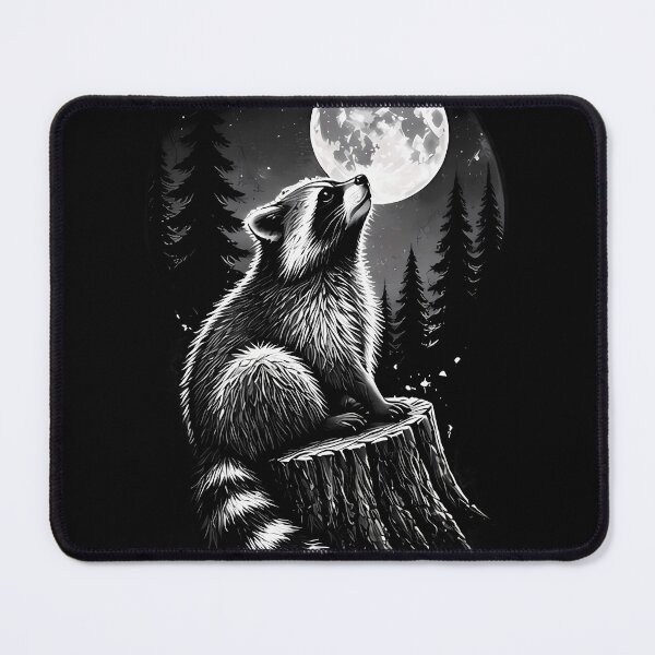 Item preview, Howling Raccoon Under a Moonlit Sky - Nature & Wildlife designed and sold by potseed21.