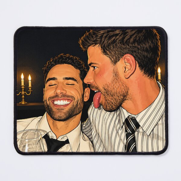 Item preview, François Arnaud and Robbie Graham Kuntz at a party (fan art) designed and sold by PopCultureAndStuff.