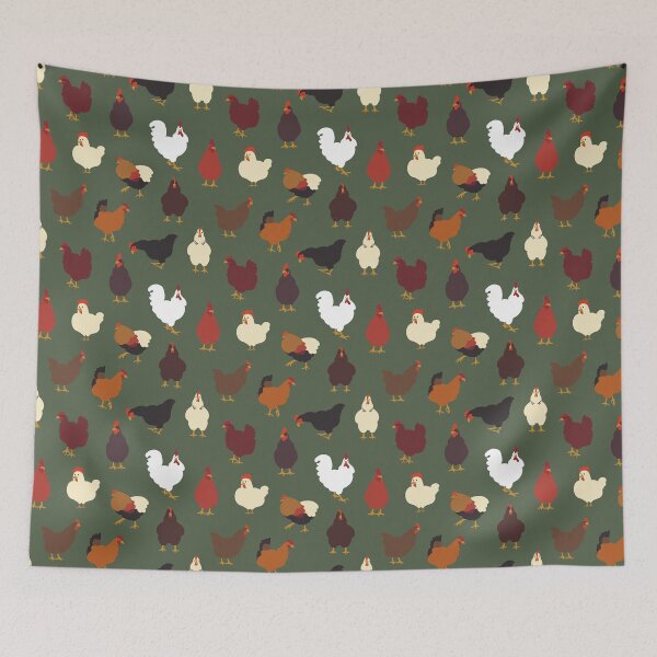 Item preview, Rad Roosters in Pine Green designed and sold by YesterdayColl.