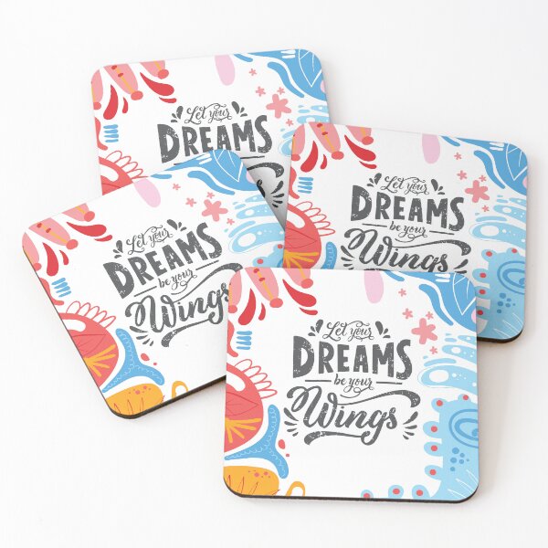 Item preview, Let Your Dreams Be Your Wings Motivational Quote with Colorful Abstract Art designed and sold by Bloomie_Studio .