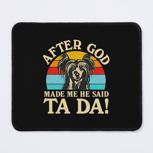 Item preview, Funny Chinese Crested Dog Retro Sunset "Ta Da!" designed and sold by rieckebre.