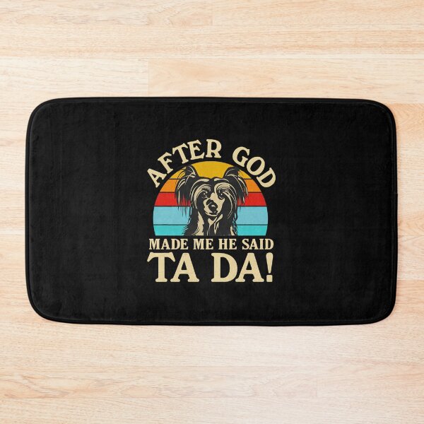 Item preview, Funny Chinese Crested Dog Retro Sunset "Ta Da!" designed and sold by rieckebre.