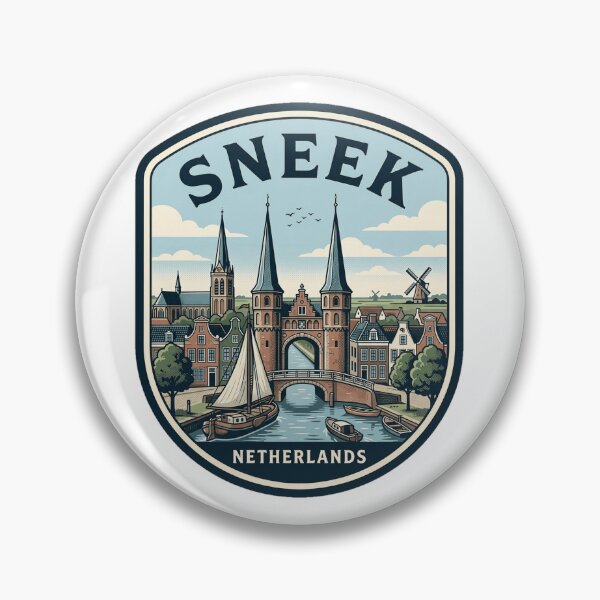 Artikelvorschau, Sneek Niederlande Waterpoort Vintage niederländisches Reiseabzeichen entworfen und verkauft von k3rstman1.