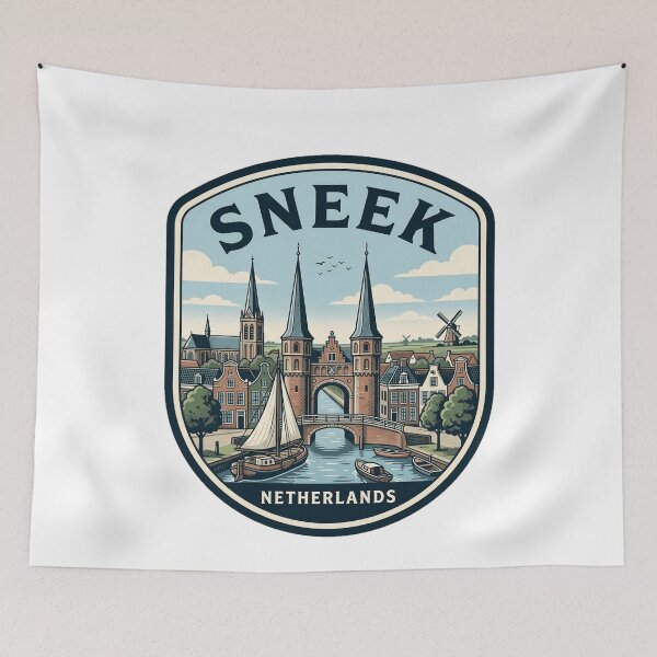 Item preview, Sneek Netherlands Waterpoort Vintage Dutch Travel Badge designed and sold by k3rstman1.