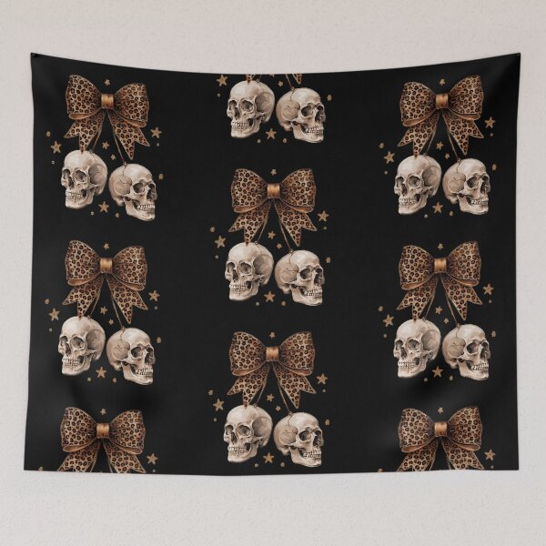 Item preview, Leopard Print Bow Skull Gothic Aesthetic Cute Spooky Halloween designed and sold by Zizo-DR44.