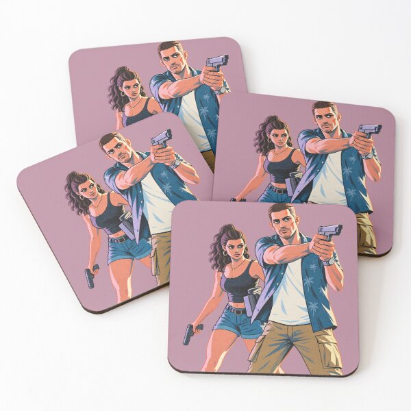 Item preview, GTA 6 Couple Vice City Fan Art Jason Lucia Retro Vintage designed and sold by ZOHRR.