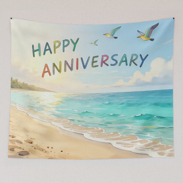 Item preview, Happy Anniversary – Tropical Beach Romance designed and sold by Nomad-Maynard.