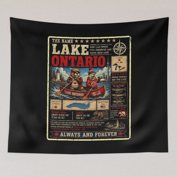 Item preview, Lake Ontario Forever Beaver Otter Animals Anti Lake America designed and sold by schoolofbullies.
