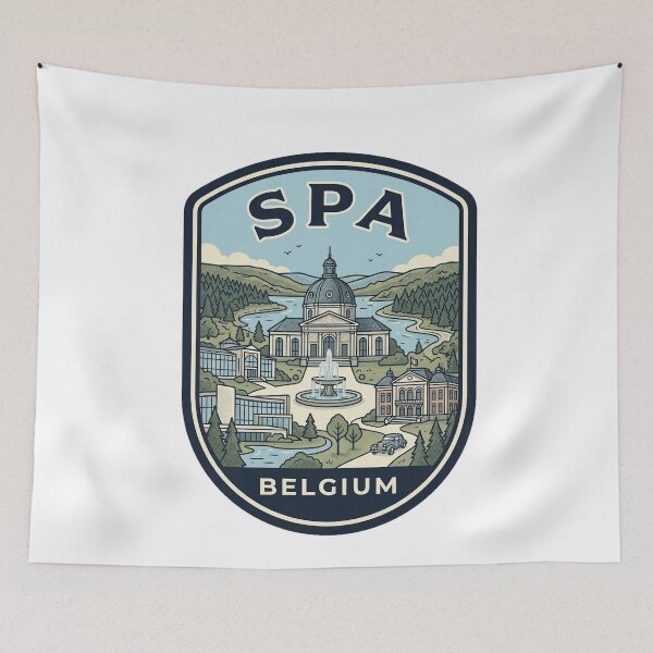 Item preview, Vintage Spa Belgium Retro Travel Badge designed and sold by k3rstman1.