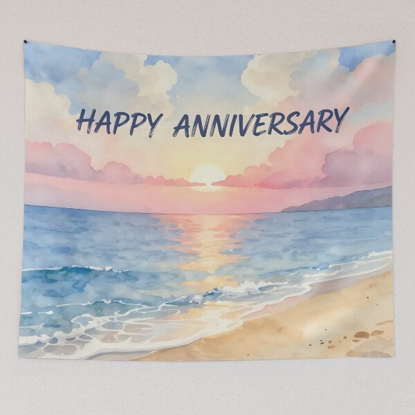 Item preview, Happy Anniversary – Tropical Beach Romance designed and sold by Nomad-Maynard.