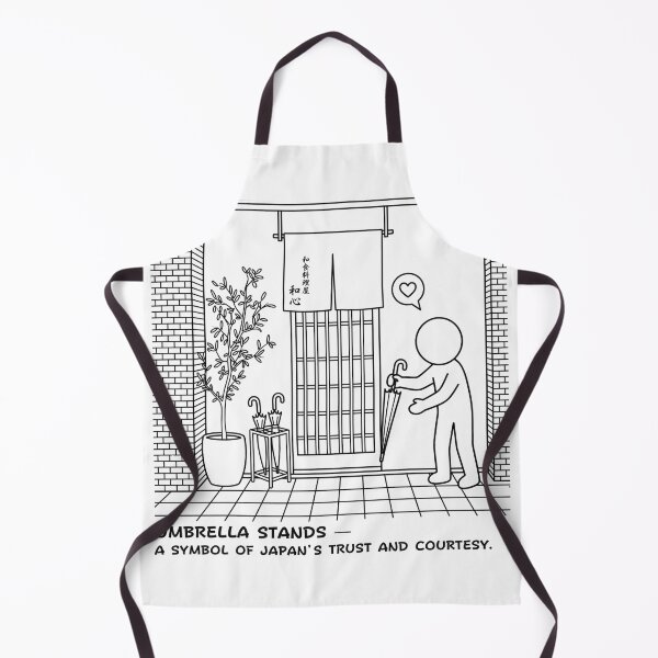 Item preview, Umbrella Stand at Japanese Restaurant Entrance — Japan Nostalgia Line Art designed and sold by japan-picto.