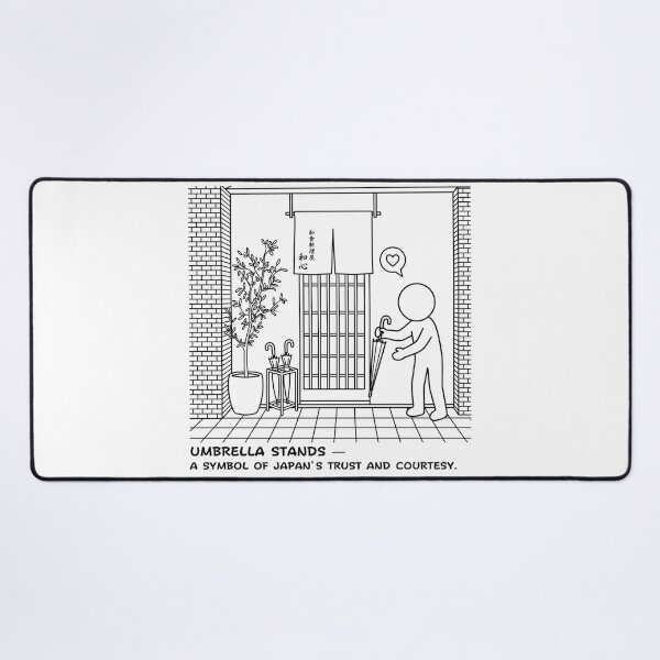 Item preview, Umbrella Stand at Japanese Restaurant Entrance — Japan Nostalgia Line Art designed and sold by japan-picto.