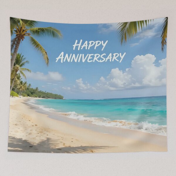 Item preview, Happy Anniversary – Tropical Beach Romance designed and sold by Nomad-Maynard.