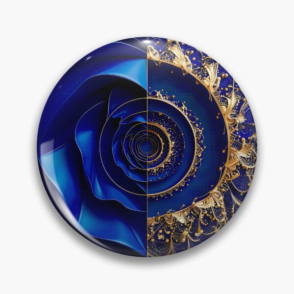 Item preview, Intricate Duality of Royal Navy Velvet and Gold Filigree designed and sold by Vicky Brago-Mitchell®.