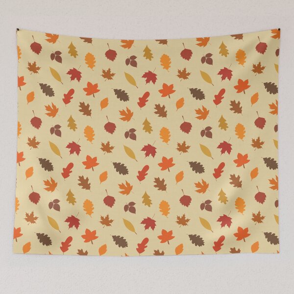 Item preview, Autumn Leaf Toss in Eggshell with Burlap Texture designed and sold by YesterdayColl.