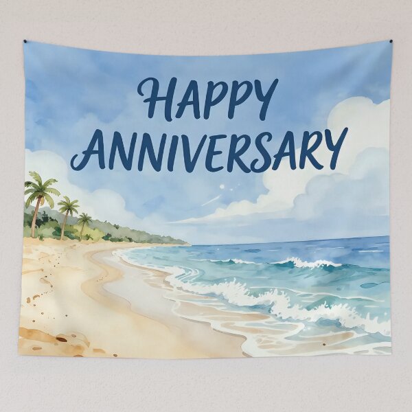 Item preview, Happy Anniversary – Tropical Beach Romance designed and sold by Nomad-Maynard.