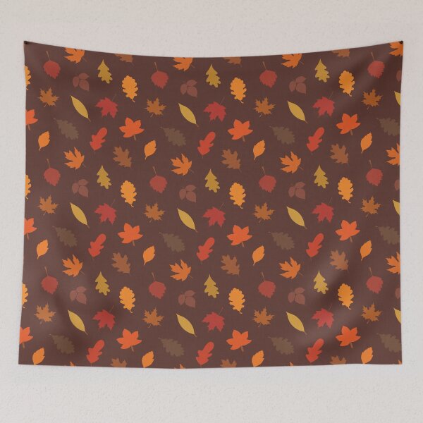 Item preview, Autumn Leaf Toss in Earth Brown with Burlap Texture designed and sold by YesterdayColl.